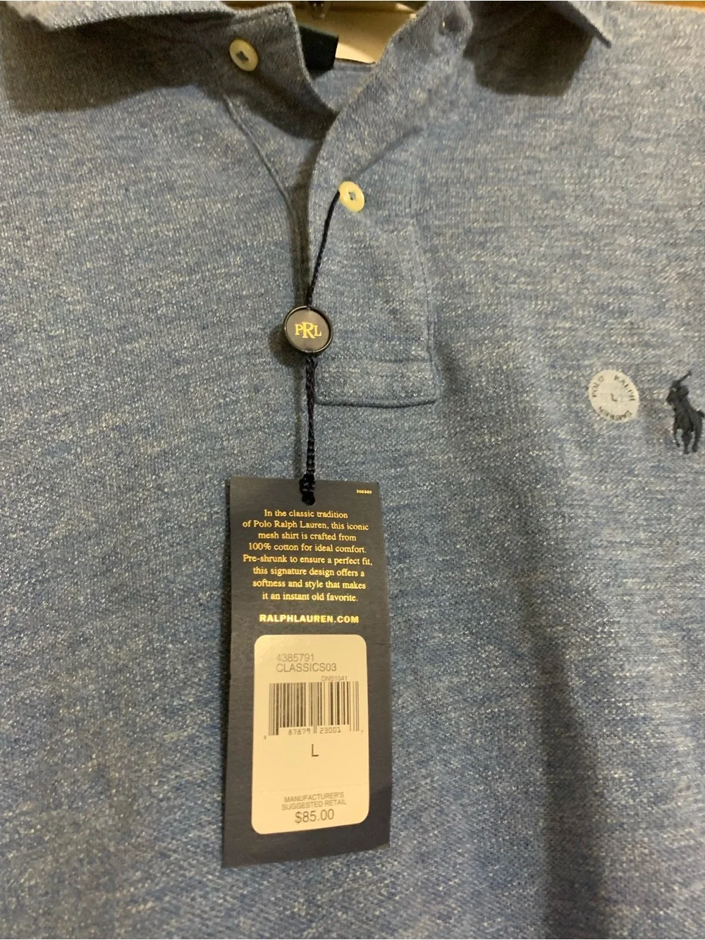 Polo by Ralph Lauren Heathered Blue Short-Sleeve Polo